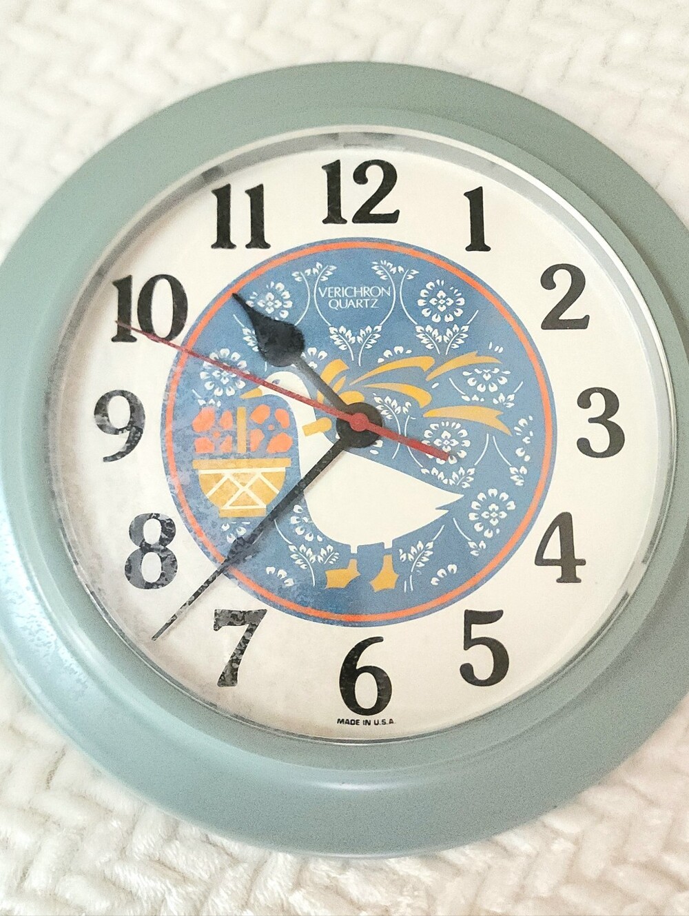 Goose Clock 1980s Verichron Quartz Country Cottagecore Kitchen Wall Clock